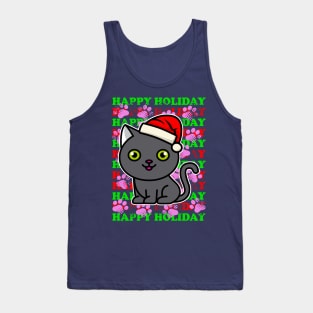 Holiday Gray Cat Tank Top